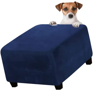 Fußhocker Schonbezug Hockerbezug 40x40/45x45/50x50/60x60 Stretch Silberfuchssamt Ottomane Bezug Quadratisch Protector Überzug für Hocker Hussen(18#,18x18in/45x45cm)
