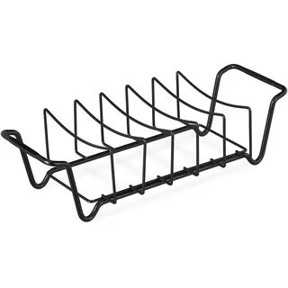 Relaxdays Rippchenhalter 20 cm Stahl schwarz