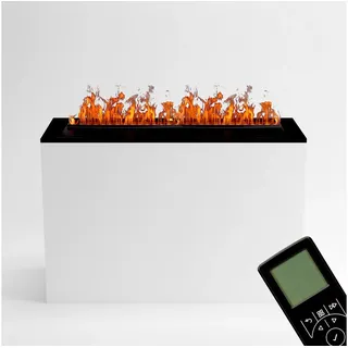 Kaminlicht Elektrokamin Rilke Wasserdampf Kamin, Elektrischer Kamin, Wasserdampfkamin mit 3D Feuer und Knisterfunktion weiß