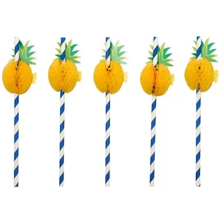 Papstar Trinkhalme Papier 20 cm 50 St. Blau/Weiß