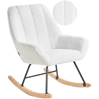 Beliani Schaukelsessel, Weiß, Schwarz, Braun, Textil, 67x90x81 cm, Wohnzimmer, Sessel, Schaukelstühle