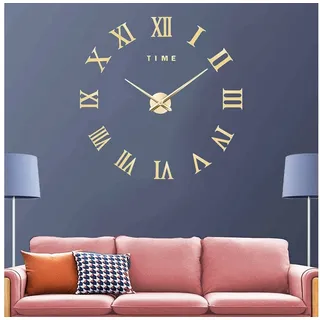 feinlux Wanduhr Dekorative 3D-Wanduhren (Geeignet für Zuhause Wohnzimmer, Schlafzimmer Wanddekoration) goldfarben