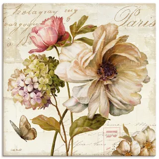 Leinwandbild ARTLAND "Blumen II", beige (farbe bild(er): naturfarben), B:30cm H:30cm, Bilder, Leinwandbild, auf Holzrahmen gespannt