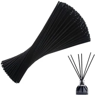 Wuzdy 200 Stück Fasern Stäbchen,Diffuser Sticks, Aroma Sticks, Raumduft Stäbchen, Für Home, Office Duftstäbchen, Ätherisches Öl Diffusor-Nachfüllungen (Black, 3mm*25cm)