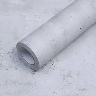 FEILAYS Extra Breite Dicke Hellgrau Tapete Selbstklebend Betonoptik Grau Selbstklebende Tapeten Badezimmer Abnehmbar Effekt Klebetapete Beton Wand Vinyl Graue Wasserdicht Möbelaufkleber 60CM×10M
