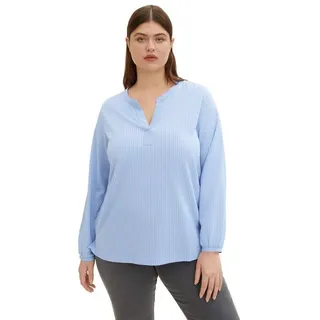 TOM TAILOR Blusenshirt Plus Size Hemd Bluse Gestreift Curvy T-SHIRT STRIPE BLOUSE 5355 in Blau blau 4XL (48)