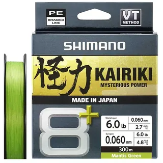 Shimano Fishing Shimano Line Kairiki 8+ Geflochtene Schnur 300 M. Green - 0.200 mm
