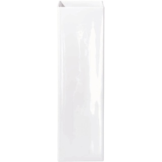 ASA Quadro Vase weiß Steingut 6x6x25cm, Weiß Glänzend, 6 x 6 x 25 cm