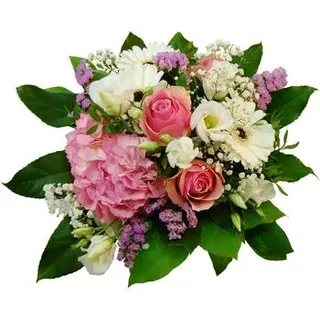 Blumenstrauß Summertime, ca. Ø30 cm, Rosa, Creme, Grün, Lila