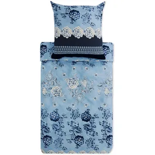 BASSETTI Paraggi Floral Blau 155 x 220 cm + 80 x 80 cm