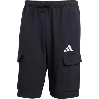 adidas Essentials Feel Cozy French Terry Cargo Shorts Black / White S