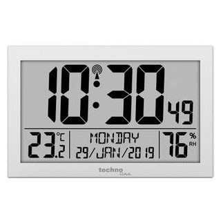 Technoline Wanduhr WS 8016 Funkuhr, 22,5 x 14,3 cm, digital, Thermo-Hygrometer