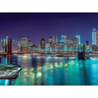 Moxiaa DIY 5D Diamant Malerei Kit,Skyline von New York Malen nach Zahlen Diamond Painting Voll Strass Stickerei Kreuzstich Bilder Diamant Arts Craft für Home Wand Decor Geschenk 40x50cm