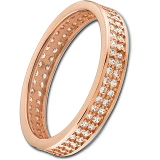 Balia Goldring Balia Damen Ring Zirkonia zweireihig, Fingerring Größe 60 (19,1), 333 Rosegold - 8 Karat (2-reihig Zirkonia) goldfarben