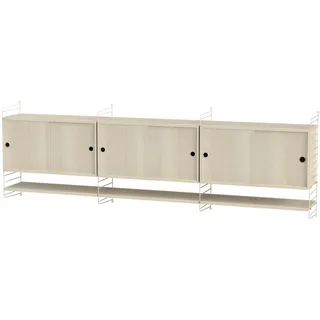 Sideboard wandmontage mit Regalböden Beige Esche