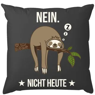 EZYshirt® Faultier Baumwoll Kissen mit Füllung | Kuschelweich Chillen - 40x40