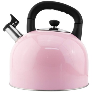 Teekanne, Retro Pink Edelstahl Pfeifkessel 4 / 5L Soft-Touch Und Griffiger Griff (Größe: 4L), 5L, Praktisch, Besonders Einfach Zu Bedienen