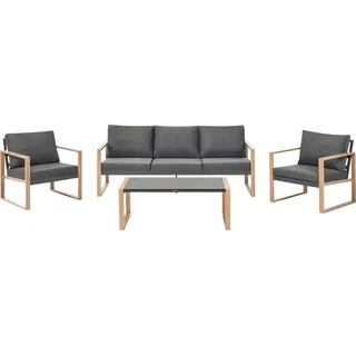 Beliani Lounge Set 4-teilig dunkelgrau Aluminium