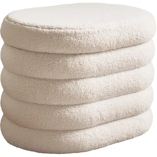Petite Amélie Sitzhocker mit Stauraum Ted - Beige - Teddy-Stoff - Pouf und Aufbewahrungsort in einem