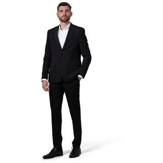 Hirschthal Anzug Herren Business Anzug Regular Fit (Anzughose & Sakko, 2-tlg., Anzug Set) im modernen Look, mit Kleidersack schwarz 33