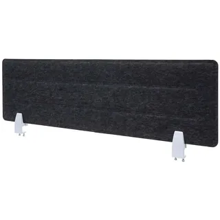 Mendler Tischtrennwand HWC-G76, Büro-Sichtschutz Schreibtisch Pinnwand, Schallschutz Stoff/Textil mit Prägung ~ 100x30cm schwarz