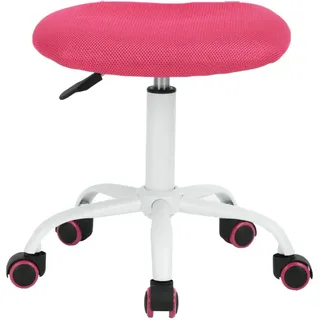 FurnitureR Sitzhocker Sitness Bobby für Kinder, Standfußring Alu weiß lackiert, Stoffbezug, rosa