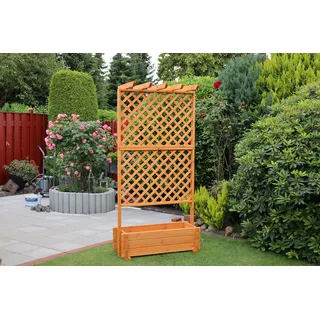 Promadino Spalier mit Pflanzkasten 102 x 65 cm Braun