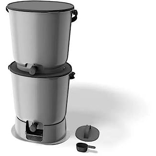 Skaza Küchenkomposter aus recyceltem Kunststoff – BOEssential Set + Basis 15,3 l hellgrau