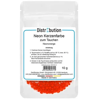 DistrEbution Kerzenmalfarbe Neon Kerzenfarbe zum Tauchen 10g, hochkonzentriert, zum Kerzen färben orange
