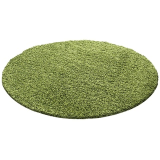 Teppich Hochflor Teppich Lux Grün, Teppich Boss, rund, Höhe: 30 mm grün Ø 160 cm x 30 mm