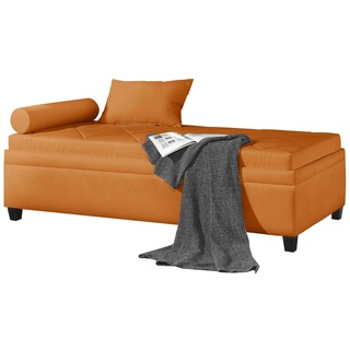 Relaxliege 120x200 cm mit wählbarer Matratze orange - Kamina Komfort