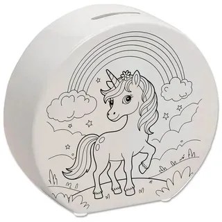 speecheese Spardose Einhorn Regenbogen Spardose zum Ausmalen