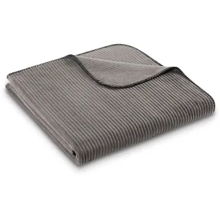 Biederlack Feel Cord Kuscheldecke 220 x 240 cm Grau