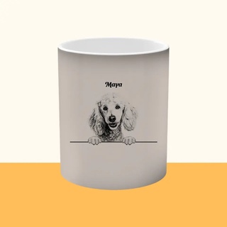 Personalisierte Tasse mit Hund und Name - Magische Tasse / Schwarz/Glossy / 11oz