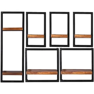 SIT Möbel Panama Wandregal 105 x 25 x 75 cm Antikschwarz
