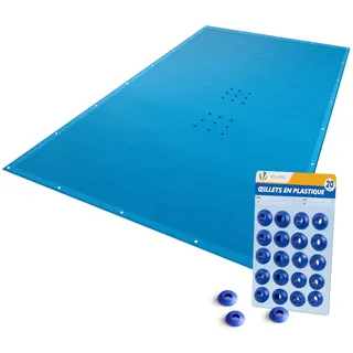 VOUNOT Poolabdeckung Rechteckig Dunkelblau 4x7 m