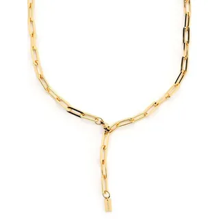 THIORA Y-Kette Island Links Y-Halskette Damen – Gliederkette Edelstahl 54 cm (Einzelartikel, Einzelschmuckstück – Halskette), Verstellbar, wasserfest, allergikerfreundlich, Statement-Design