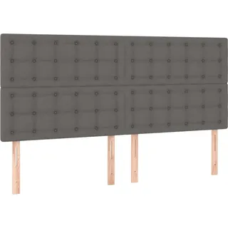 vidaXL LED Kopfteil Grau 180x5x118/128 cm Kunstleder