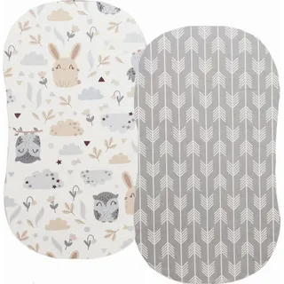 2-Pack Moses Basket Bettwäsche, 100% Baumwolle Baby Matratzenschoner Spannbettlaken Passend für alle Cradle Matratzenform Leichtes Baby Cradle Bettwäsche für Jungen und Mädchen