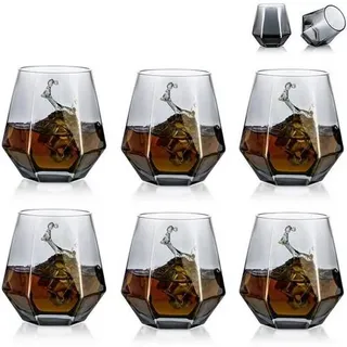 Whiskyglas Diamond Scotchglas 300 ml Tumbler Bourbon Rum Rauchgrau 6