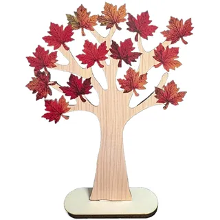 Herbstdeko Innen Baum Holz mit Herbstblätter Deko Herbst Fall Dekoration Aesthetic Autumn Halloween Decor für Fenster Tisch
