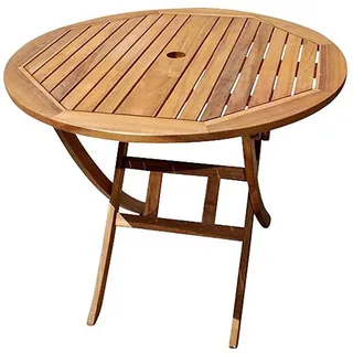 Möbelliebling Gartentisch Akazie 90 cm rund Klapptisch JUSTIN