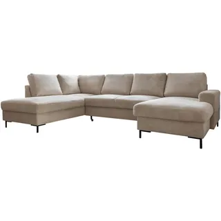 miuform Eckcouch Polyester 8-Sitzer Beige