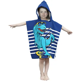 JORAKI Badetücher Kinder mit Kapuze, Mikrofaser Poncho Handtuch Kinder Strandtücher Schwimmen Pool Handtuch Badetuch Duschtücher Bademantel für Mädchen, Jungen Kleinkind 2-8 Jahre alt (Dinosaurier)