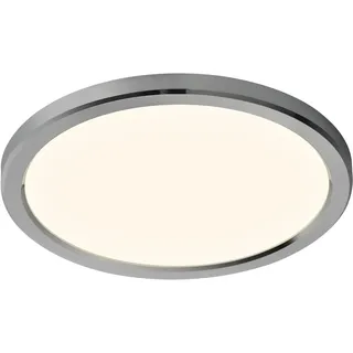 E (A bis G) LED Deckenleuchte NORDLUX "OJA" Lampen Gr. Ø 30 cm Höhe: 3 cm, grau (chromfarben) LED Außendeckenleuchte Badleuchte Panels Außendeckenleuchten Lampen Farbwechsel, für Bad und Außen, inkl. Modul, Dimmer