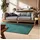 Teppich Wolle Türkis Größe 65x135 cm Kurzflor für Wohnzimmer Flur Ethno Look