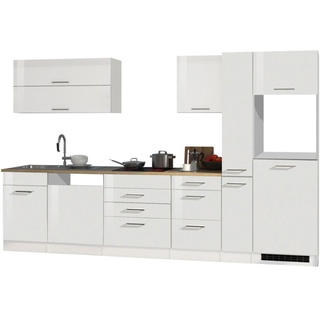 Küchenblock ROM - weiß Hochglanz - 330 cm