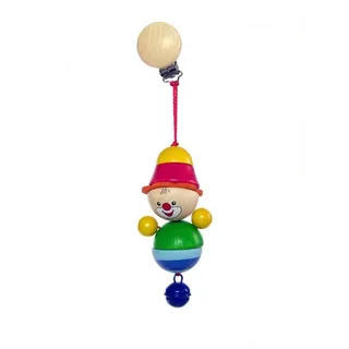 HESS SPIELZEUG Kinderwagenkette Holzspielzeug Clipfigur Clown Felix BxLxH 60x45x210mm NEU bunt