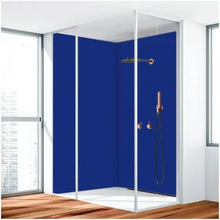 Duschrückwand, Badrückwand, Duschverkleidung, Wandverkleidung aus 3 mm Alu-Verbundplatte, Aluverbund Marineblau 5002 90x260cm