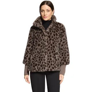 Betty Barclay Plüschjacke mit Stehkragen Taupe/Braun L